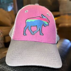 Alaska Moose design ACE USA Gray Mesh Trucker Hat